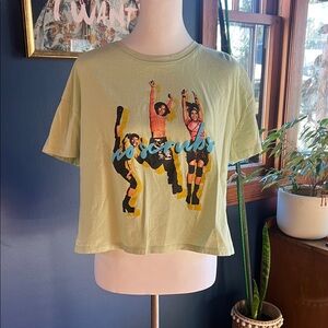 TLC “no scrubs” Light Green Crop Top